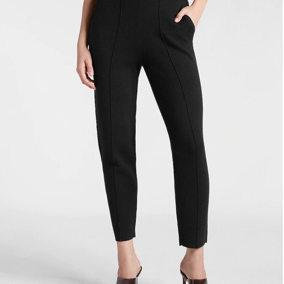 Express - High Waisted Seamed Sweater Carrot Ankle Pant - Picture 2 of 8